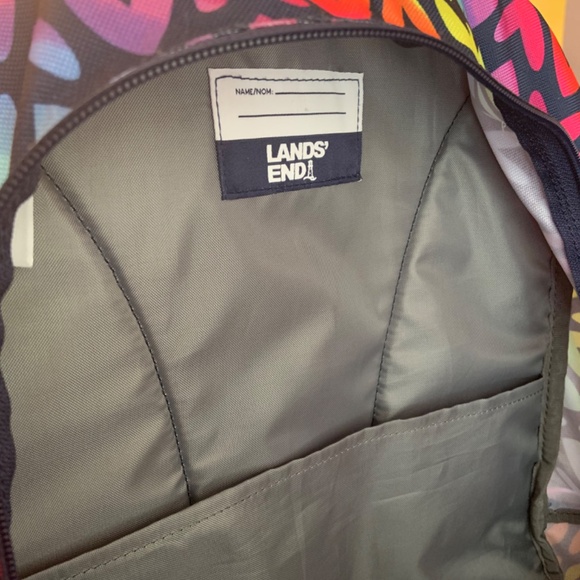 Lands End Rainbow Heart Large Backpack - Picture 6 of 8